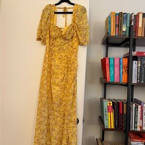 Floral Yellow Maxi Dress